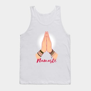 Namaste Hands 2 - On the Back of Tank Top